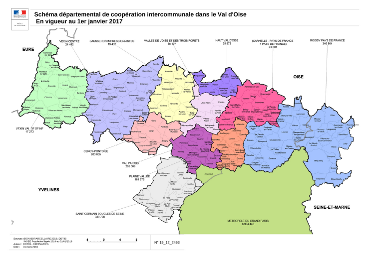 Territoire d'intervention de VIES dans le Val d'Oise